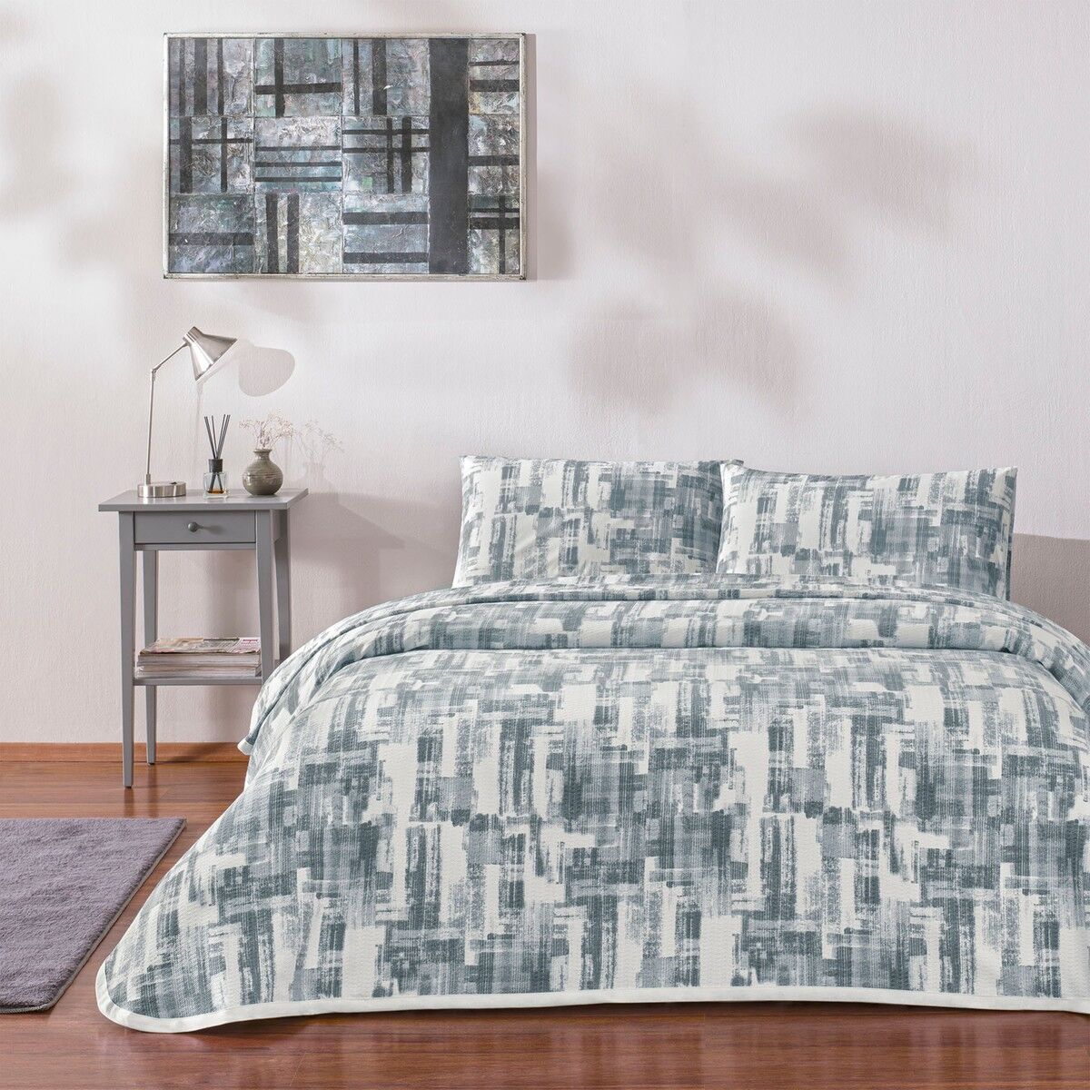 TAÇ JAMİE ÇİFT KİŞİLİK PİKE TAKIMI GRİ