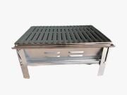 Despina Home Katlanabilir Krom Izgaralı Galvaniz Mangal Çantalı 0.60MM Kalın