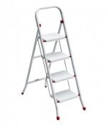 SARAYLI 4'LÜ PRATİK METAL MERDİVEN BEYAZ