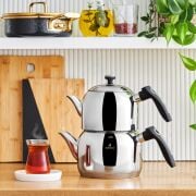 KARACA ASİYE MİDİ ÇELİK ÇAYDANLIK TAKIMI