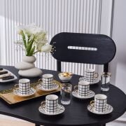 KARACA PERRY ÇİZGİLİ 6 KİŞİLİK KAHVE FİNCANI