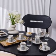 KARACA PERRY ÇİZGİLİ 6 KİŞİLİK KAHVE FİNCANI