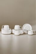 KARACA SATÜRN 6 KİŞİLİK FİNCAN TAKIMI BEYAZ KULPLU