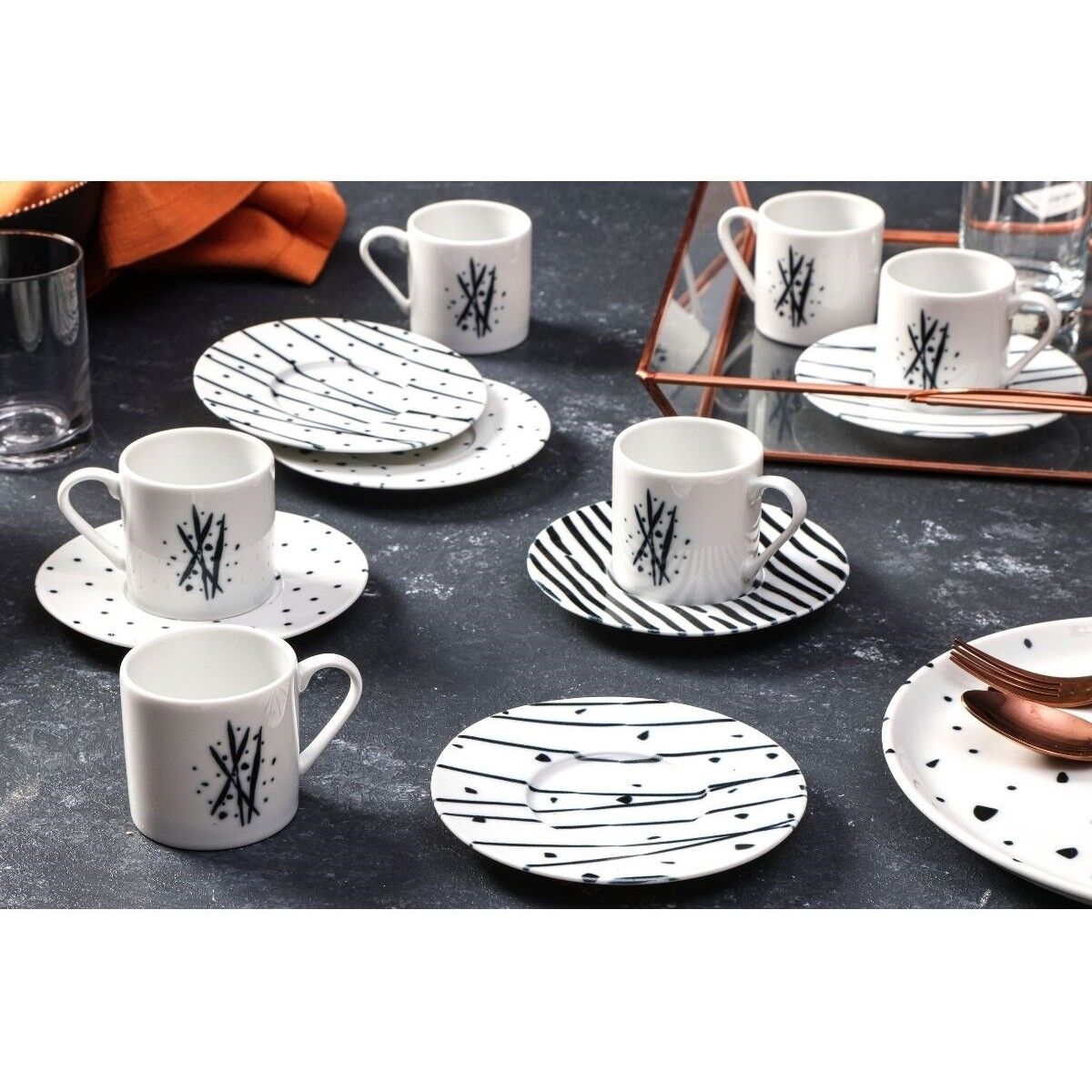 PORLAND SİDEREAL PORSELEN KAHVE TAKIMI 6'LI