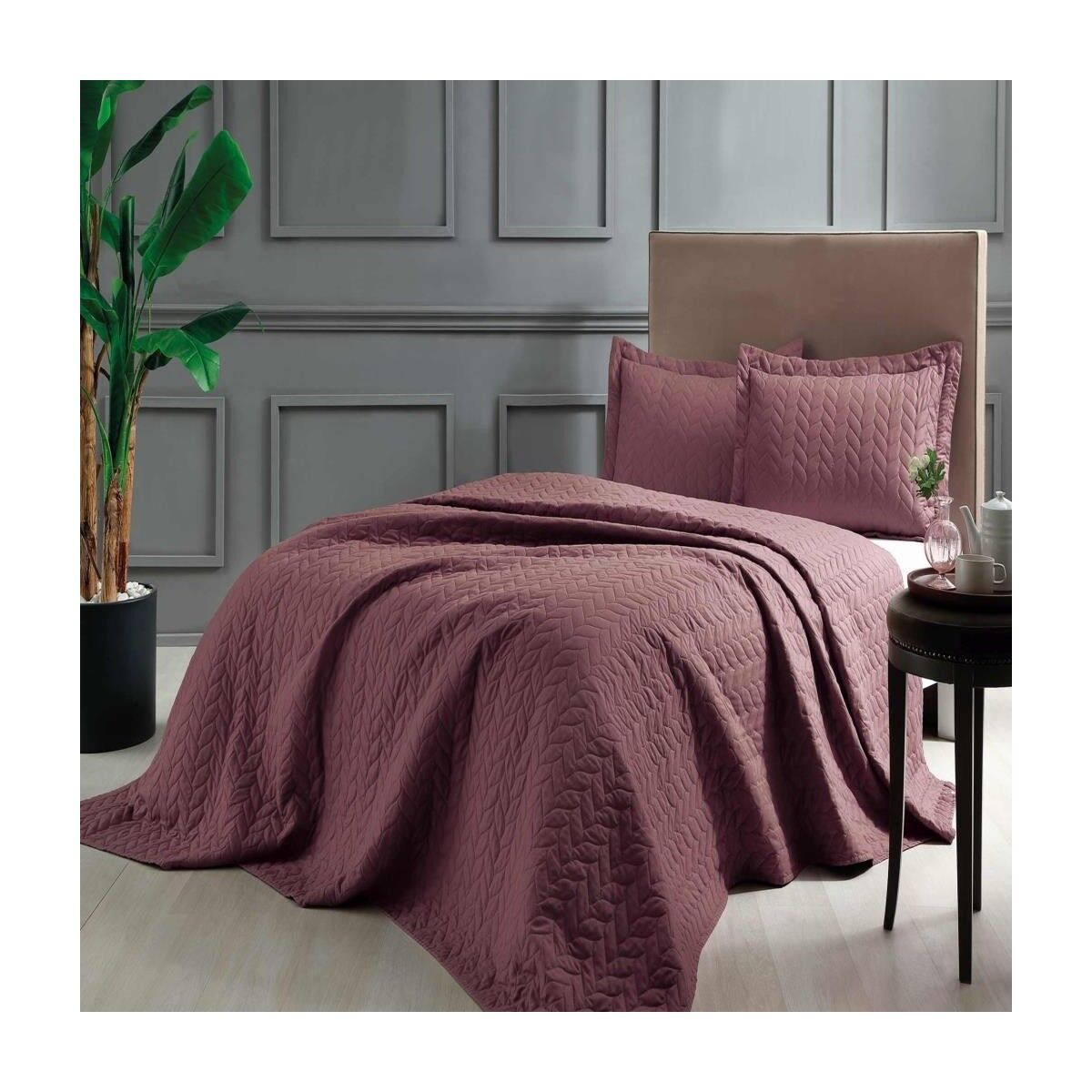 TAÇ GLORY ÇİFT KİŞİLİK YATAK ÖRTÜSÜ BORDO