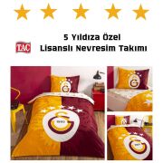 TAÇ GALATASARAY 5 YILDIZ TEK KİŞİLİK NEVRESİM TAKIMI LİSANSLI